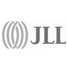 Digital signage featuring JLL branding.