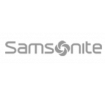 Digital signage showcasing Samsonite branding in store.