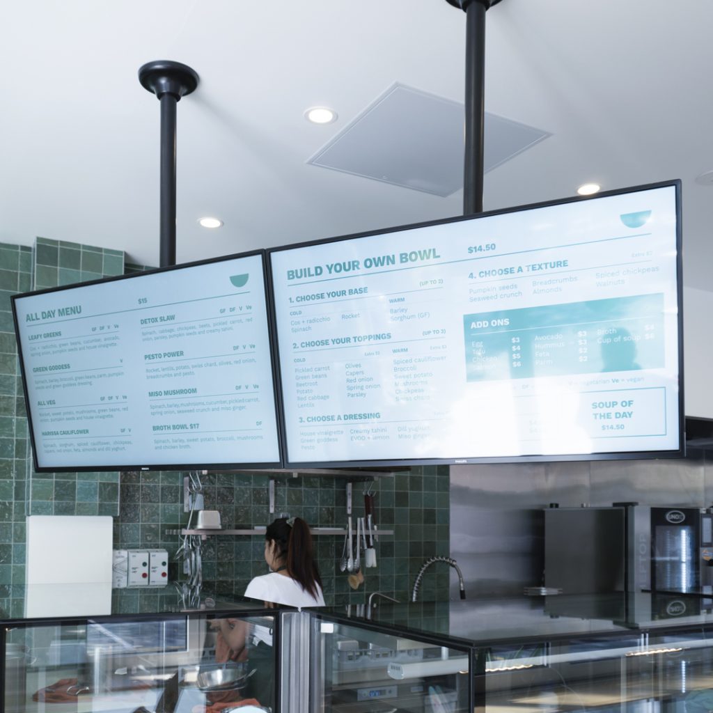 JDS Green On Menu Board Digital Signage