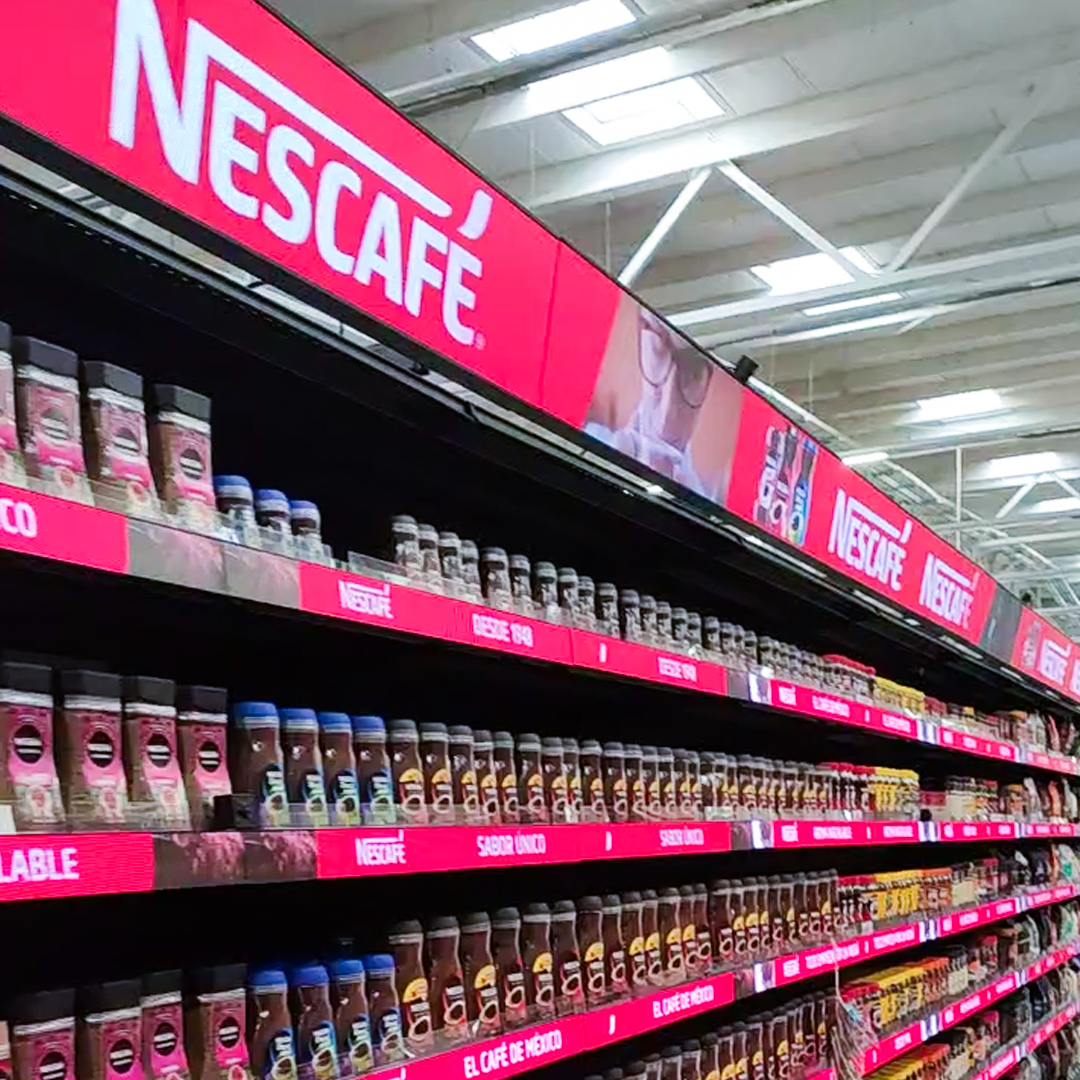 JDS LED Shelf Strips Nescafe Digital Signage