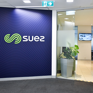 Digital signage for Suez environmental services company.