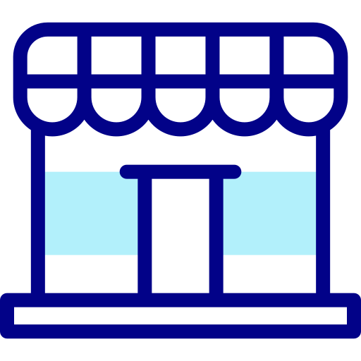 Store icon symbolizing digital signage in retail.
