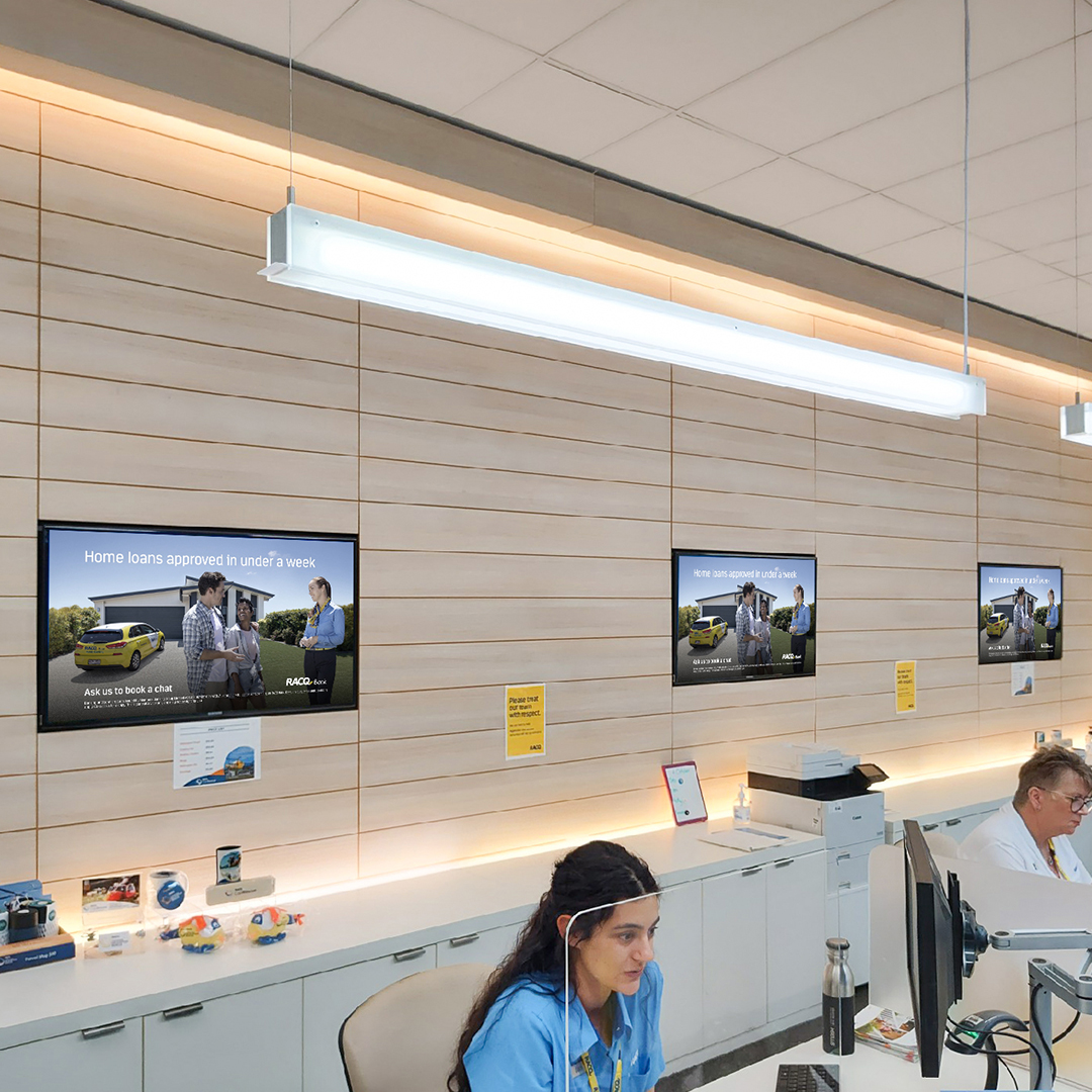 JDS RACQ Rockhampton LCD behind counter 2